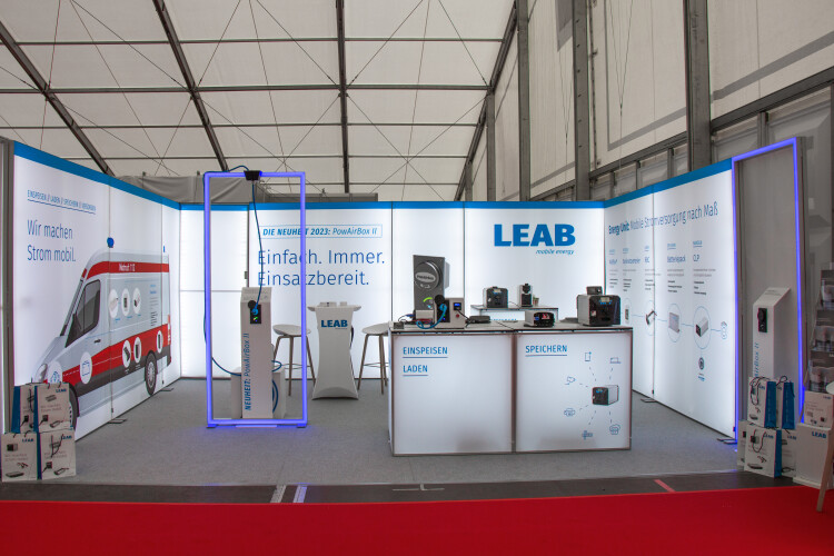 LEAB's new modular exhibition stand at the RETTmobil.